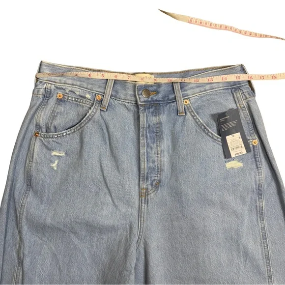 NWT Universal Thread 10 High Rise Curved Jean Barrel Light Wash Recycled Cotton - Picture 6 of 9